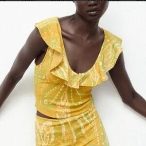 NWT Zara sleeveless ruffled top.  Size M